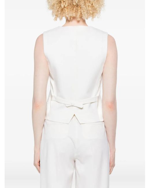 P.A.R.O.S.H. White Button-Fastening Waistcoat
