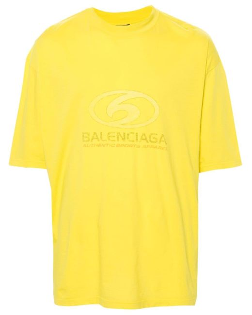 Camisa con logo estampado Balenciaga de color Yellow