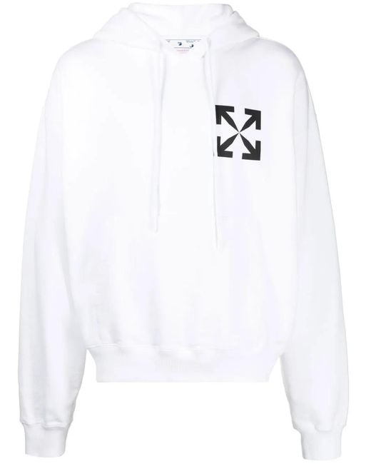 Off-White c/o Virgil Abloh White Arrows-Print Cotton Hoodie for men