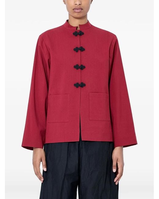 Rohe Red Knot-Fastening Mandarin-Collar Jacket