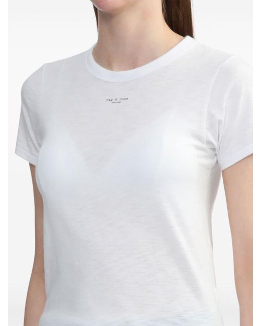 Rag & Bone White T-Shirt mit Logo-Print