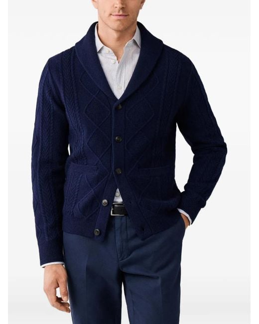 Cárdigan Con Cuello De Esmoquin Hackett de hombre de color Blue