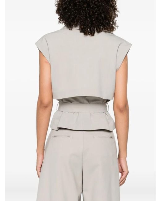 Peserico White Sleeveless Double-Breasted Jacket