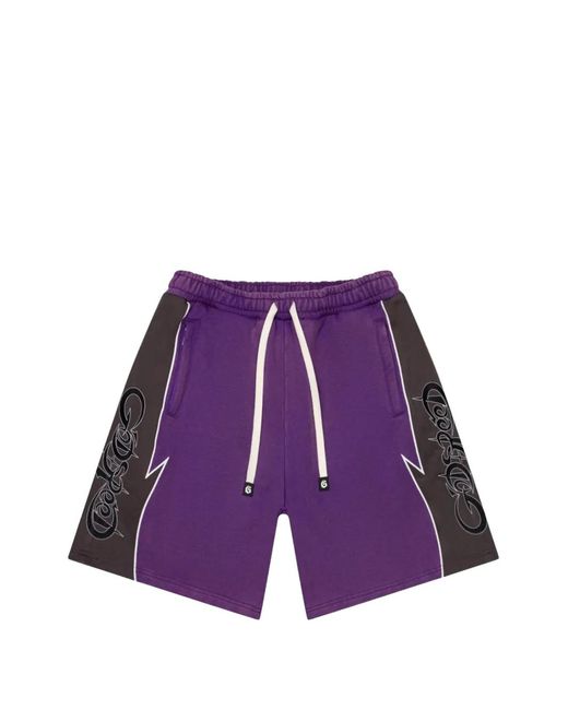 Godspeed Purple Halftime Logo-Print Shorts for men