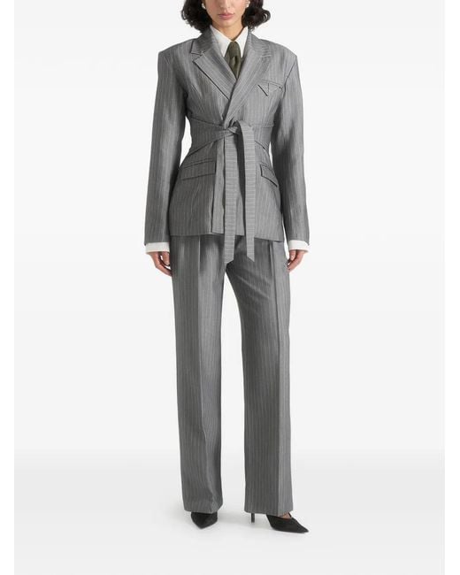 Manière De Voir White Ash Sage Faux-Leather Tie for men