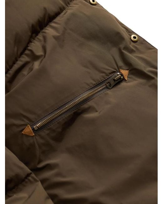 RRL Black Shearling-Collar Padded Jacket for men