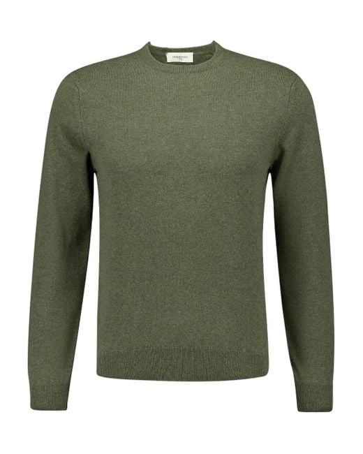 Piacenza Cashmere Green Crew-Neck Cashmere Sweater for men