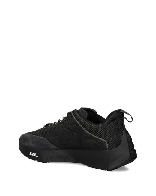 Polo Ralph Lauren Black Mesh-Panel Suede Trainers for men