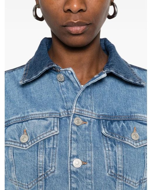 7 For All Mankind Blue Buttoned Denim Jacket