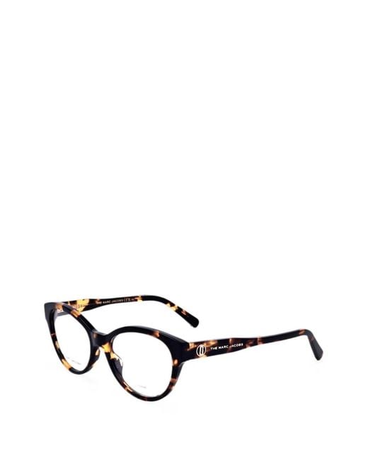 Marc Jacobs White Tortoiseshell-Effect Cat-Eye Glasses