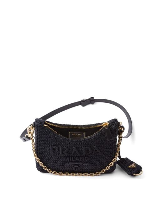 Prada Black Mini Re-edition Crochet Two-way Bag
