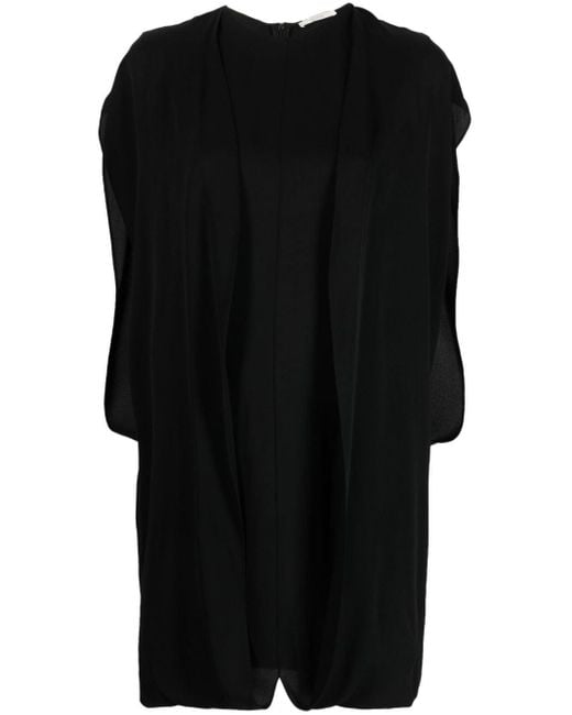 The Row Black Draped Silk Mini Dress