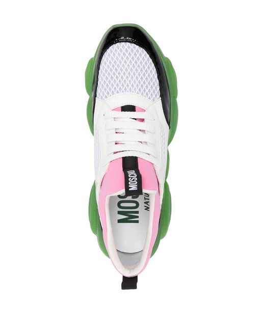 Moschino Green Bubble-Sole Low-Top Sneakers