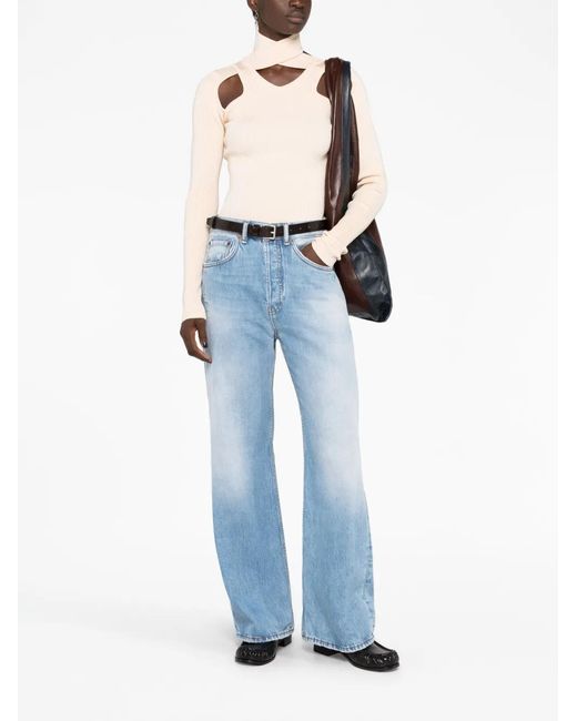 Coperni Cut-Out Ribbed Sweater in Natural | Lyst