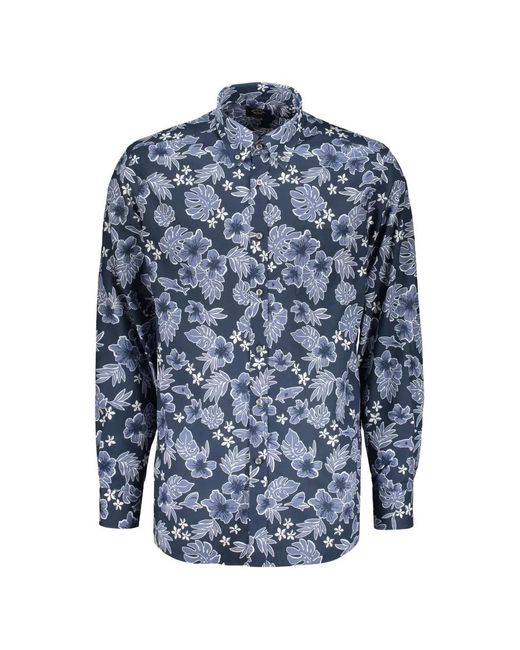 Paul & Shark Blue Floral Button Shirt for men