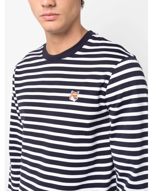 Maison Kitsuné Blue Fox Head Patch Regular Marin T-Shirt Clothing for men