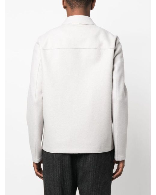 Herno White Virgin-wool Shirt Jacket for men