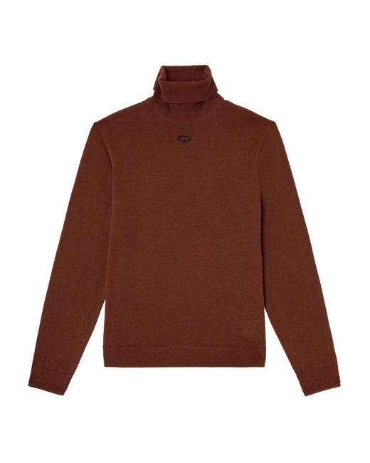 DIESEL Brown K-Varta Roll-Neck Jumper for men