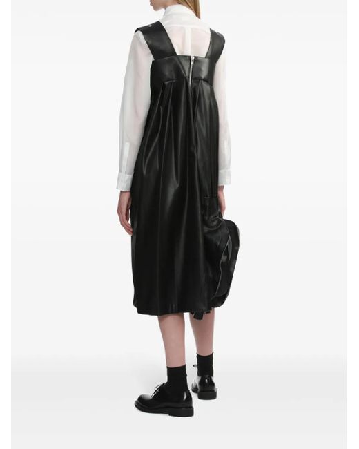 Robe Mi-Longue En Cuir Artificiel Comme des Garçons en coloris Black