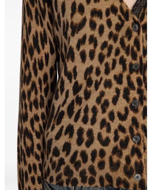 Zadig & Voltaire Brown Manala Leopard-Print Button Cardigan