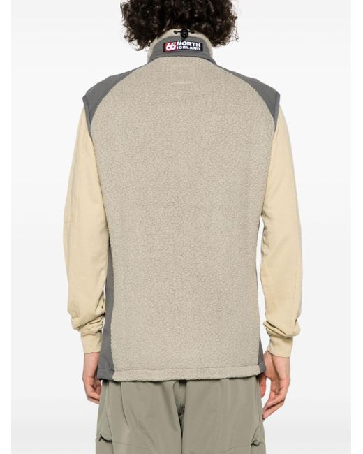 66 North Natural Tindur Zip-up Fleece Vest for men