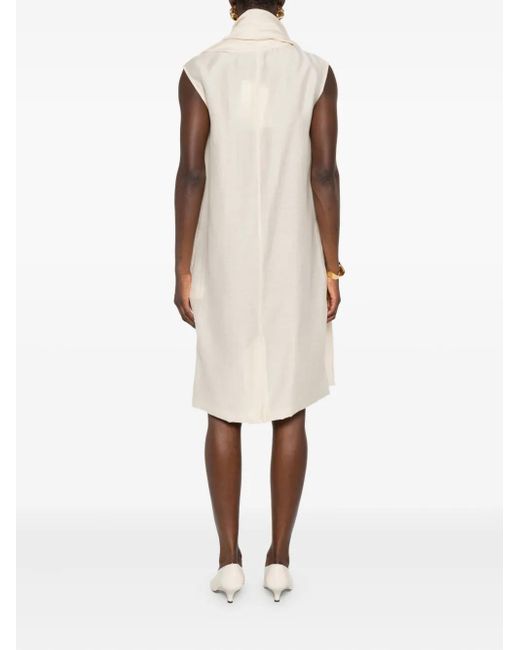 Vestido con detalle de pañuelo Totême  de color White