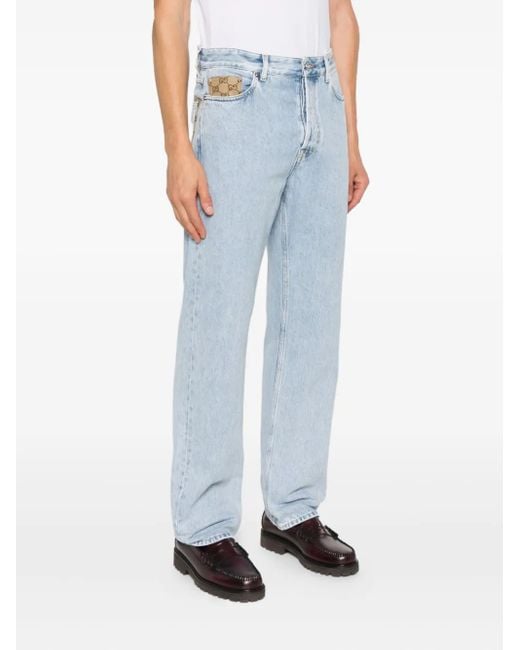 Gucci Blue Gg Insert Jeans for men