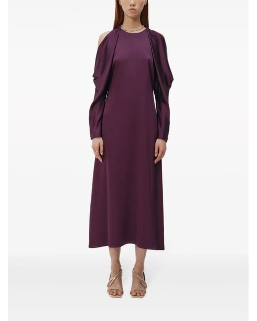 Jonathan Simkhai Purple Lovisa Cold-Shoulder Midi Dress