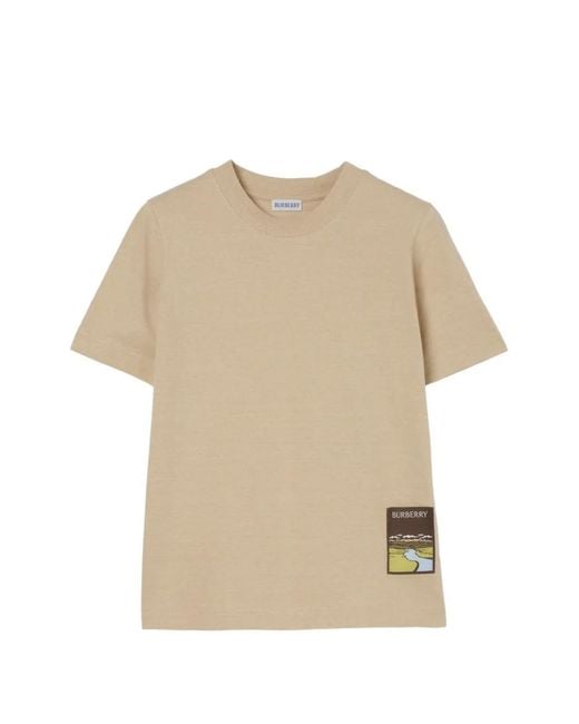 Burberry Natural Landscape Label Cotton T-Shirt