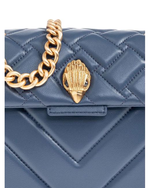 Kurt Geiger Blue Quilted Chain-Strap Cross Body Bag