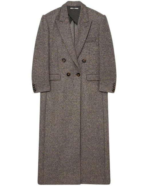 Stella McCartney Gray Double-Breasted Long Coat