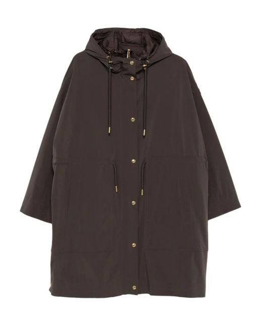 Moncler ドローストリング フーデッドコート Gray