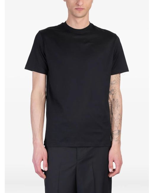 TOKYO JAMES Black Round-Neck Cotton T-Shirt for men