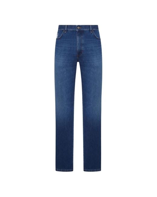 Zegna Blue Jean Droit À Patchs Brodés for men