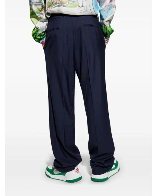 Casablanca Blue Straight Trousers for men