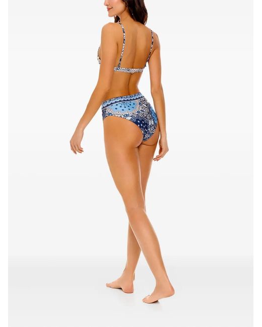 Agua Bendita Red Paisley-Print High-Waisted Bikini