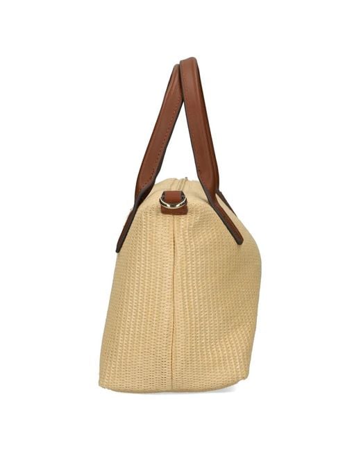 Tommy Hilfiger Natural Woven Top-Handle Tote Bag