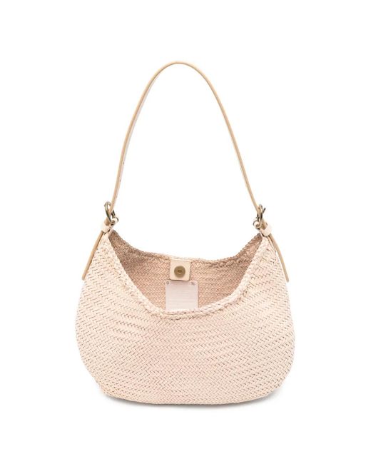 Dragon Diffusion Natural Luna Mezza Handwoven Shoulder Bag