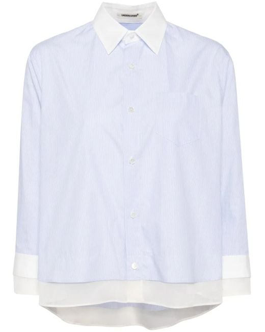 Undercover White Gestreiftes Hemd