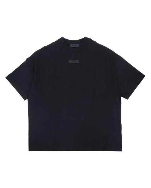 Fear Of God Blue Logo-Appliqué Cotton T-Shirt for men