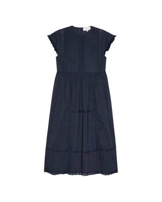 The Great Blue Sonnet Lace-Trim Midi Dress