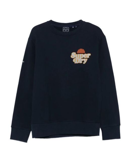 Superdry Blue Logo-Print Sweatshirt for men