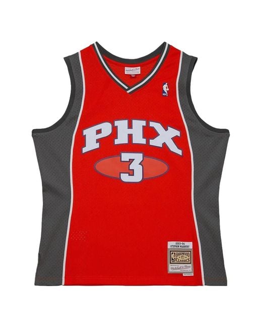 Mitchell & Ness Red Stephon Marbury V-Neck Jersey for men