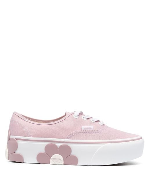 Vans Pink Flower-appliqué Platform Sneakers