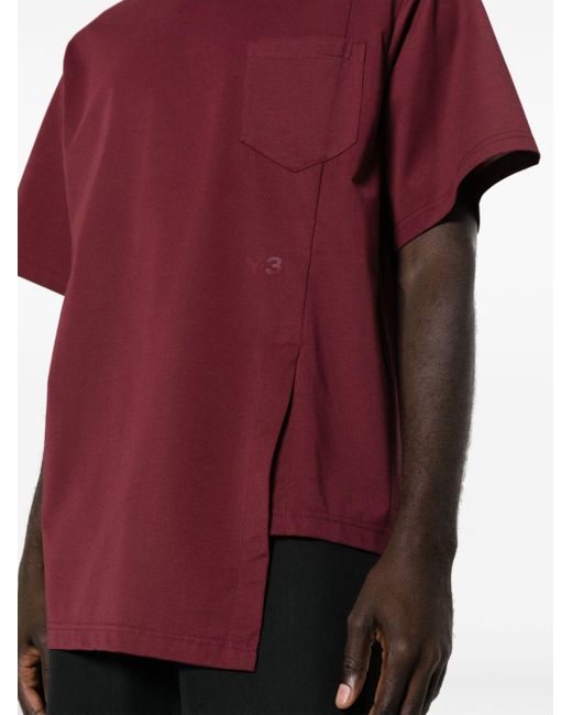 Y-3 Jersey-T-Shirt mit gummiertem Logo in Red für Herren