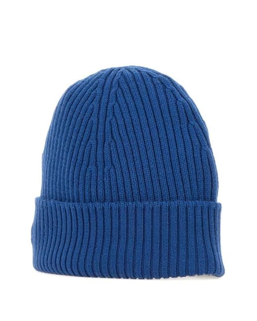Lacoste Gerippte Beanie Mit Logo-Patch in Blue für Herren