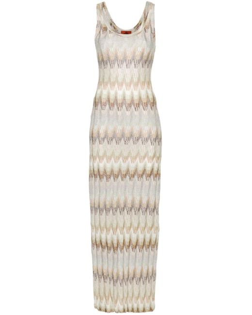 Robe longue à motif zig-zag Missoni en coloris White