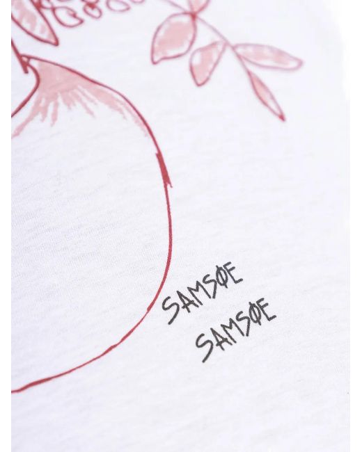 Samsøe & Samsøe White Floral-Print T-Shirt
