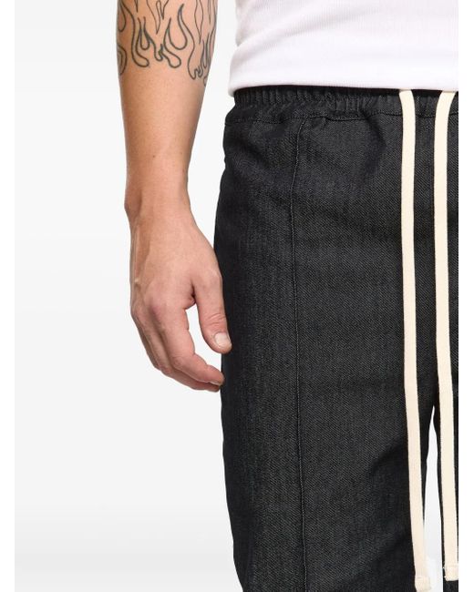 Hamza Blue Six Drawstring-Panelled Jeans for men