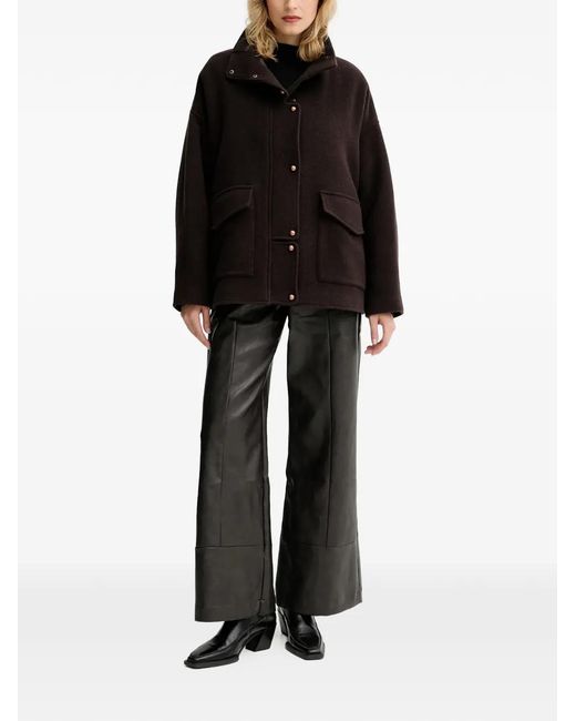 Sessun Black Single-Breasted Coat